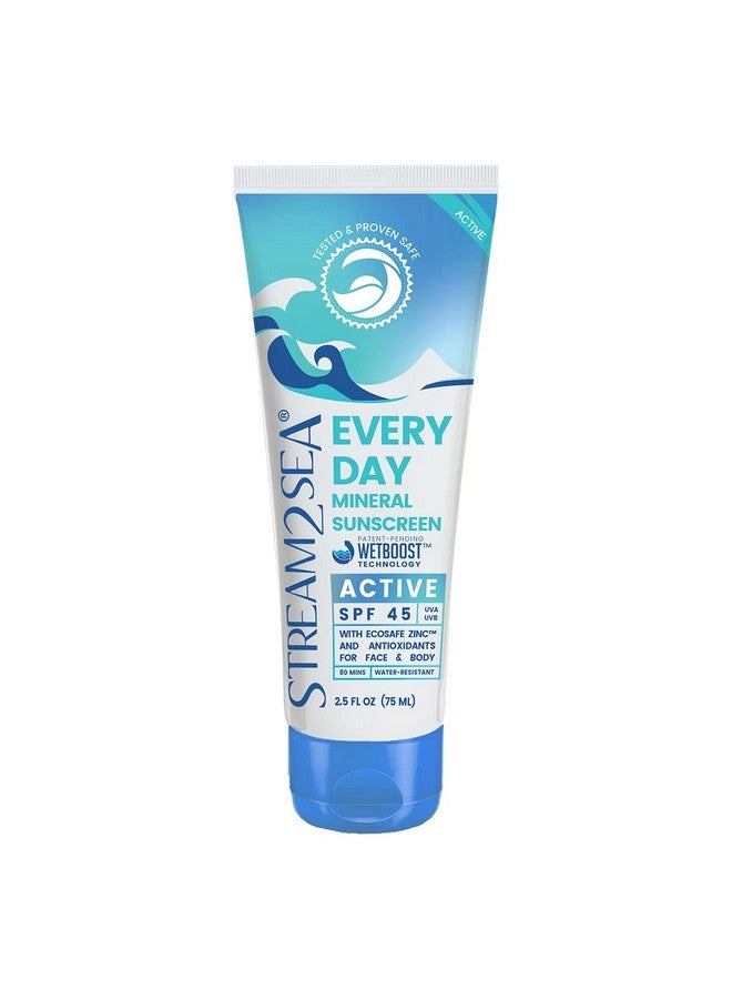 STREAM 2 SEA Spf 45 Every Day Active Mineral Sunscreen ; 2.5 Fl Oz Biodegradable & Reef Safe Sunscreen For Face & Body ; Nongreasy Lightweight & Sheer Mineral Protection Against Uva & Uvb By Stream2Sea - Image 2
