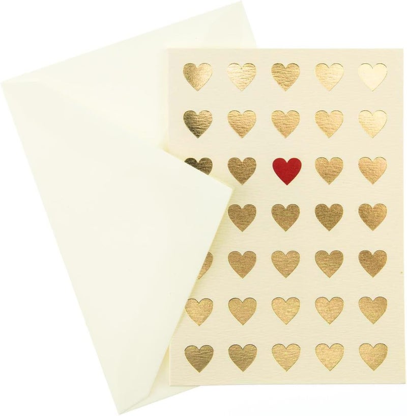 Graphique Lots of Love La Petite Presse Boxed Notecards - 10 Embossed and Embellished Gold Foil Heart Blank Cards with Matching Envelopes, 3.25 x 4.75" (L1315CB) - Image 2