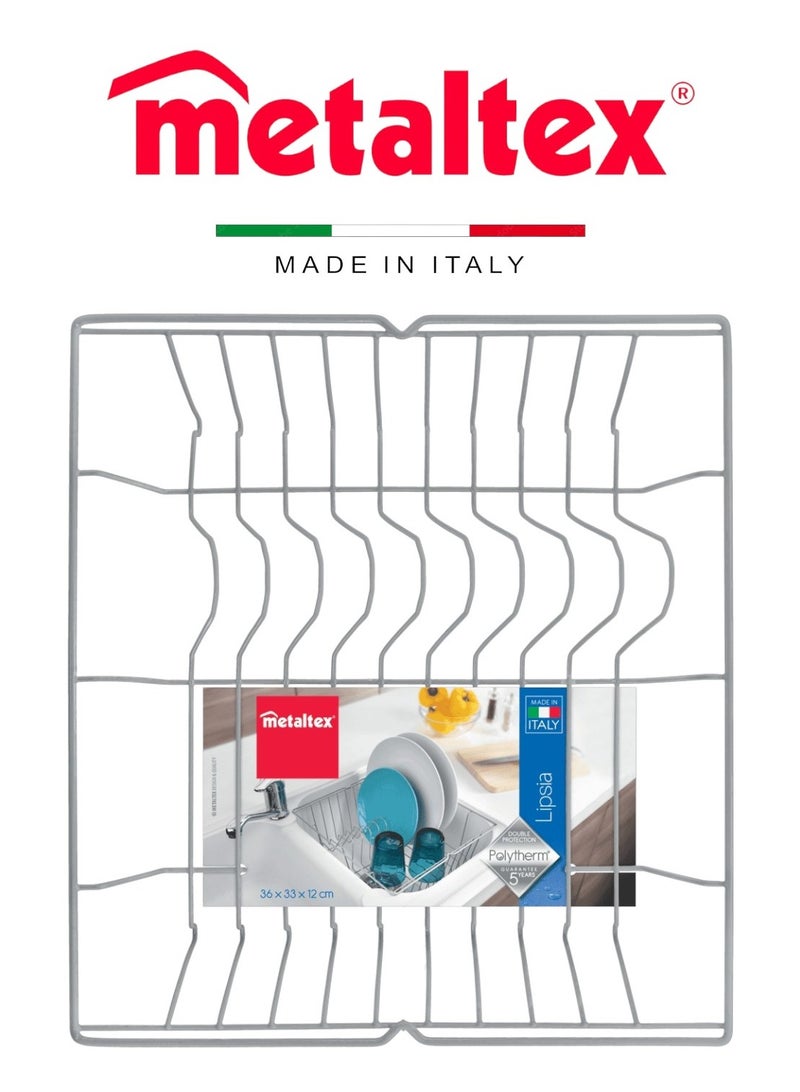 Metaltex Metaltex Lipsia Silver Dish Drainer – Durable & Rust-Proof with Polytherm Coating  - Image 1