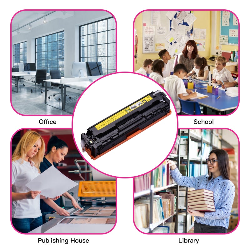 Yellow High Yield Toner Cartridge - 1800 Pages Smooth Printing No Paper Jam Intelligent Chip Stable Performance for HP Laserjet Pro 200/M251/M267 Printers - Image 3