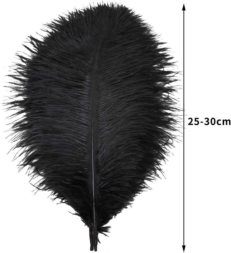 Ballinger 24pcs Natural Black Ostrich Feathers 10-12inch (25-30cm) for Wedding Party Centerpieces，Flower Arrangement and Home Decoration. - Image 3