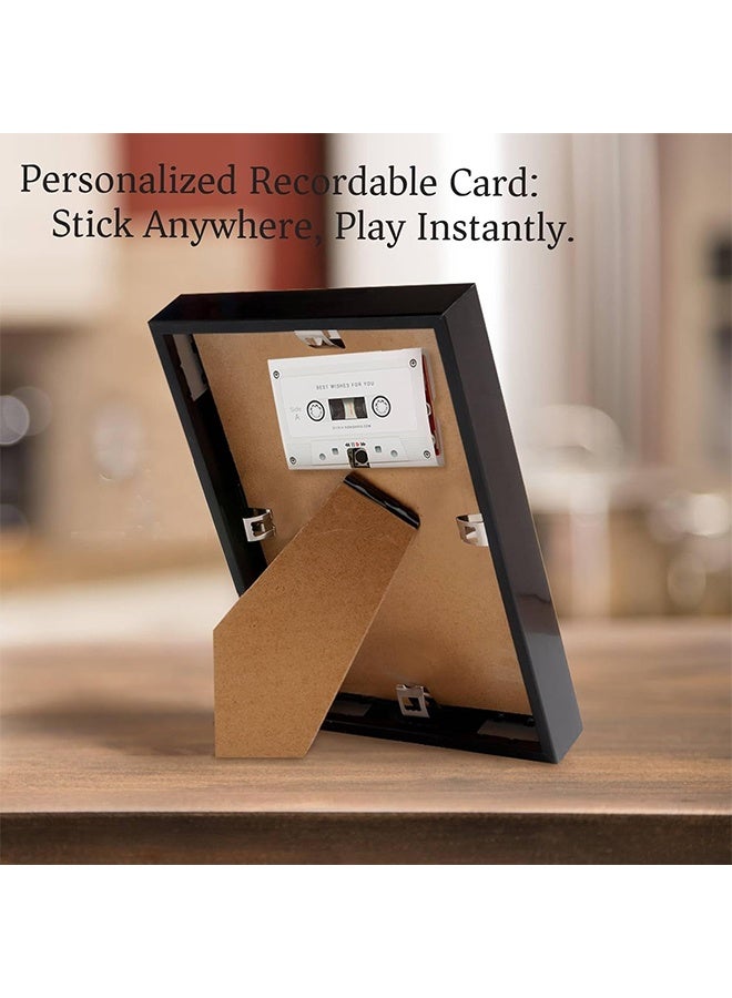 JS Voice Greeting Card – 60 Second Recordable Audio Card with Playback – Retro Cassette Talking Sound Card – Personalized Voice Message Greeting for Birthday, Wedding, Special Occasions – White - Image 5