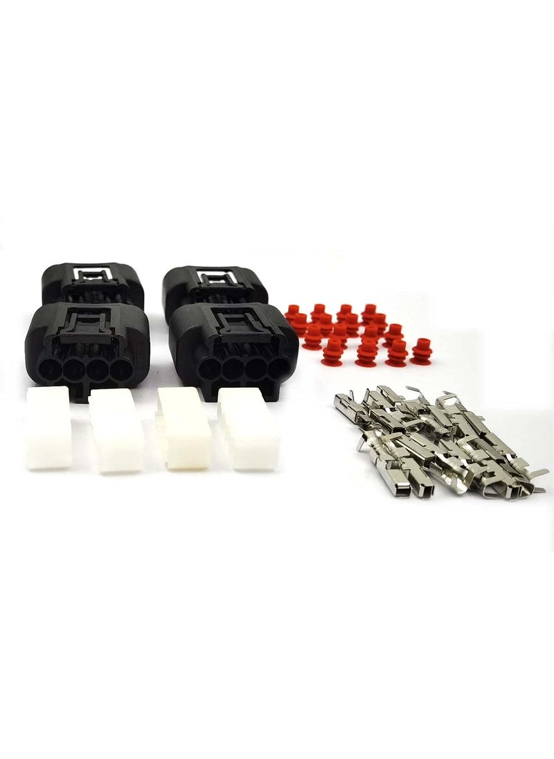 FainWan FainWan 8Pcs Ignition Coil 4 Pin Plug Connector Denso waterproof black socket #90980-11885/7283-7449 Compatible with To-yota Le-xus Camry Yaris  - Image 3