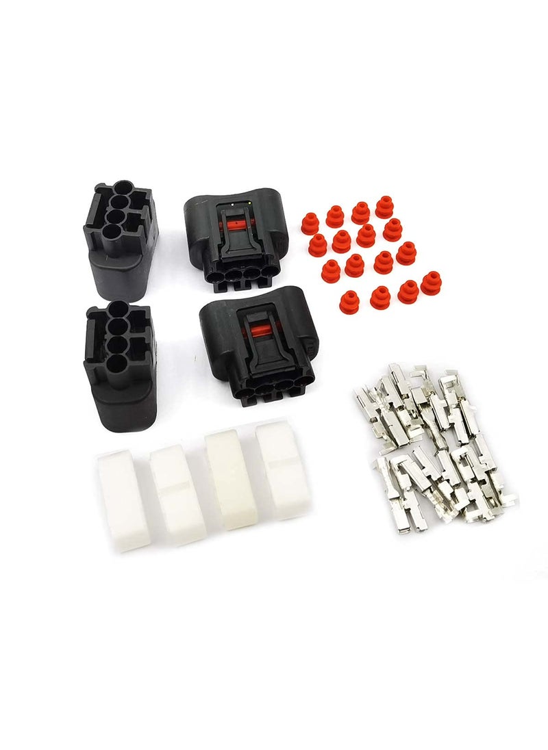 FainWan FainWan 8Pcs Ignition Coil 4 Pin Plug Connector Denso waterproof black socket #90980-11885/7283-7449 Compatible with To-yota Le-xus Camry Yaris  - Image 4