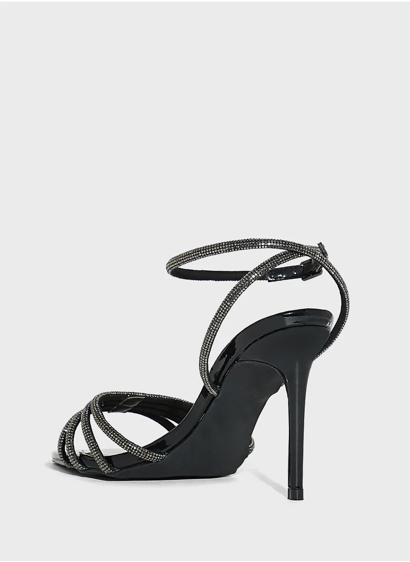 ايلا ليمتد اديشن Pointy Toe Embellished Counter Strap Heel Sandal