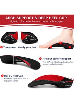KASTWAVE 3/4 Length Plantar Fasciitis Arch Support Insoles for Men Women and Kids, Orthotics Shoe Inserts for High Arch, Flat Feet, Over-Pronation, Heel Pain Relief, Heel Cushion Inserts, S: Men5-6/Women6-7  - Image 2
