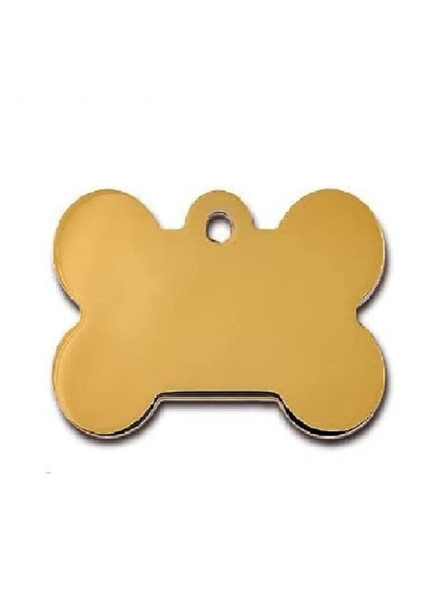 Bone Gold Brass Personalized Custom Pet Harness Collar Identify Tag (Owner Address Engraved)