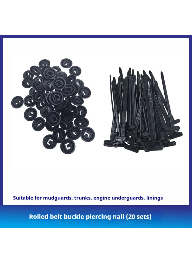 إسكدنيا مشبك ربط كابلات نايلون عالمي، حامل أربطة سحاب نايلون متين ذاتي القفل، مشبك ربط كابلات جديد متعدد الوظائف، أربطة سحاب تُثبّت بالضغط، للصيانة اليومية للسيارة (20 قطعة) - Image 1