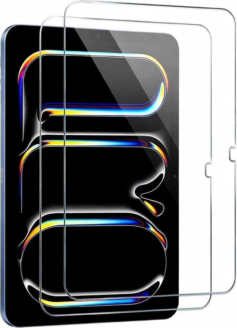 واقي شاشة لجهاز iPad Pro 11 بوصة M5/M4 (2025/2024) زجاج مقسى 9H [متوافق مع Face ID وقلم Apple] شفاف عالي الوضوح متوافق مع الحافظة - Image 1