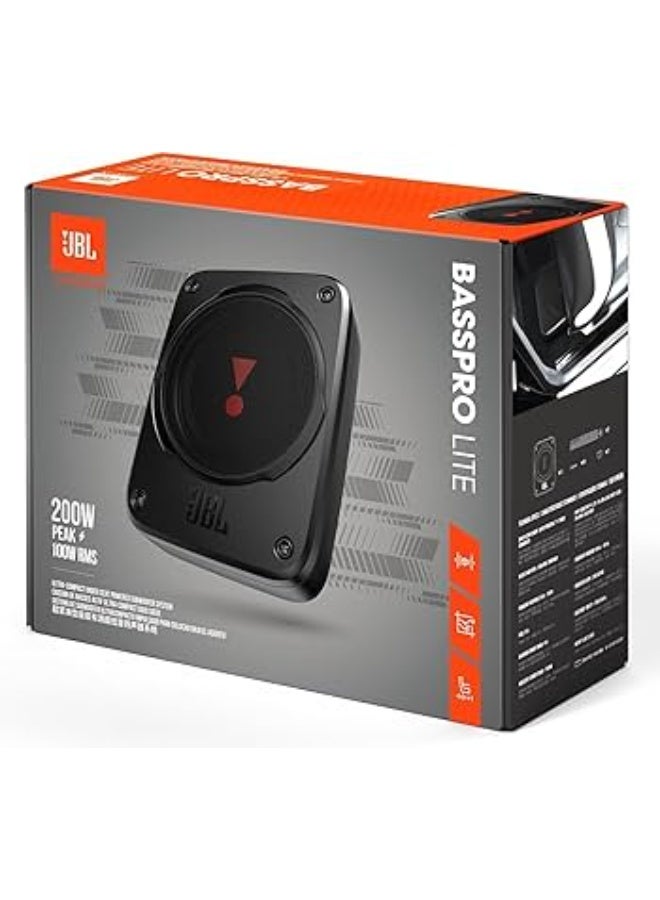 Jbl Basspro Lite: Ultra Compact Underseat Subwoofer With Integrated Amplifier - 160-watt and 80 RMS Active Subwoofer For Car With Deep Bass And Amazing Performance - Easy Installation And Pairing Possible - Image 1
