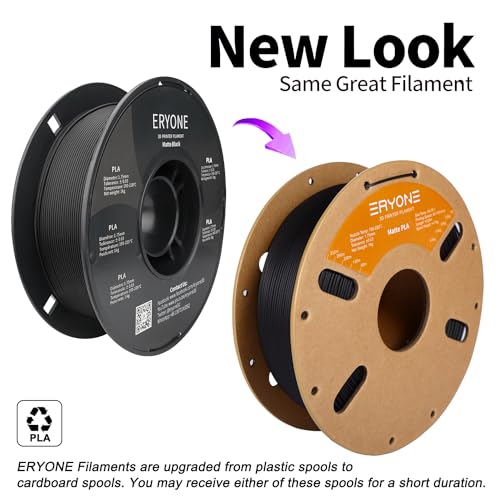 ERYONE Matte 3D Printer PLA Filament 1.75 +/- 0.03mm, Matte Filament PLA 1KG(2.2LBS) Spool, Black - Image 3