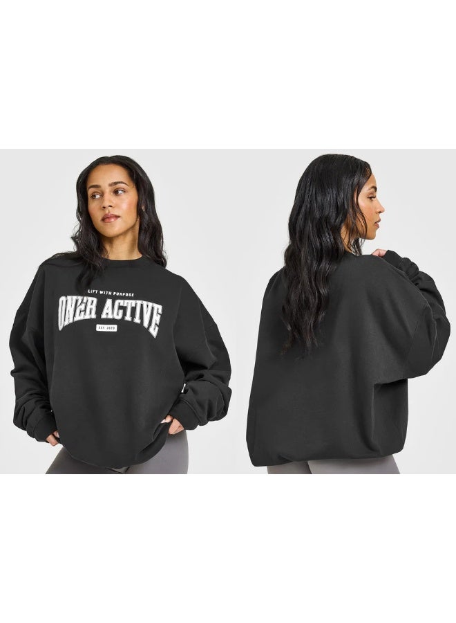 Oner Fleece Lined Oversized Crewneck Sweatshirt - Stylish and Versatile