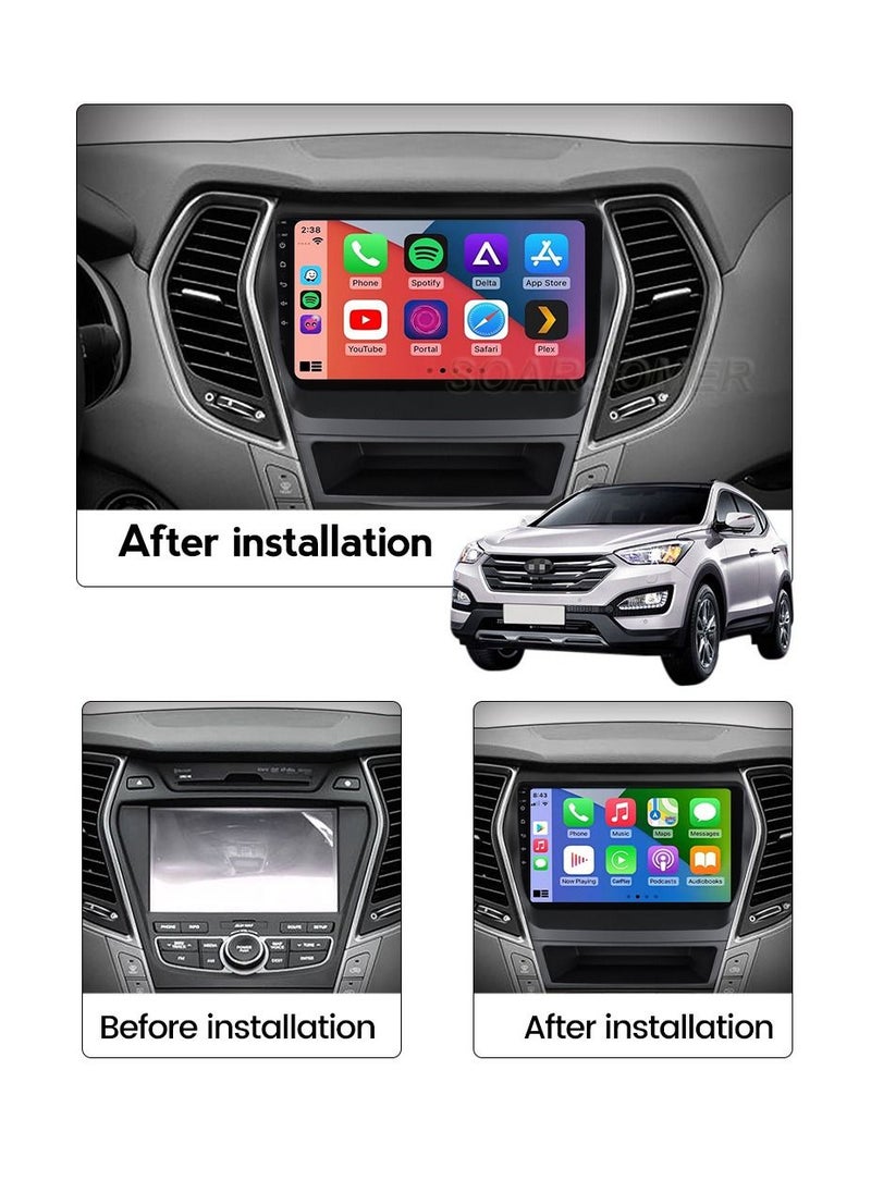 RAYMOS - Hyundai Santa Fe 2012 To 2017 Android Screen 4GB RAM Support Apple Carplay Android Auto Wireless QLED Touch Screen DSP AHD Camera Included SIM Card Support Bluetooth - Image 1