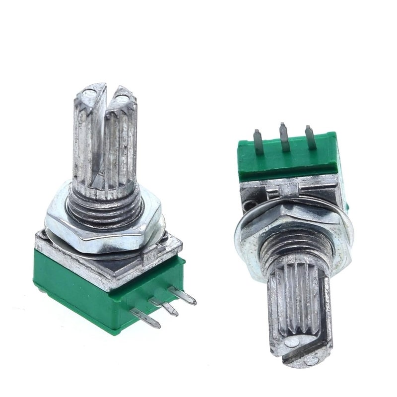 B5K B10K B20K B50K B100K B500K Audio Amplifier Sealed Potentiometer 15mm Shaft 3pins RK097N 10Pcs(500K Ohm) - Image 1