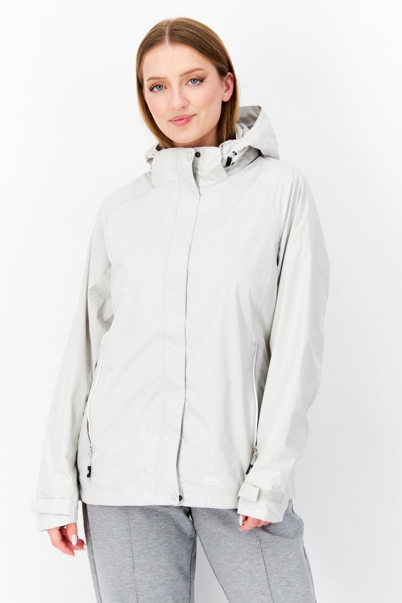 Trespass Women Plain Hooded Jacket, Grey  - Image 1
