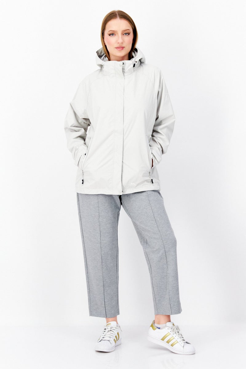 Trespass Women Plain Hooded Jacket, Grey  - Image 3