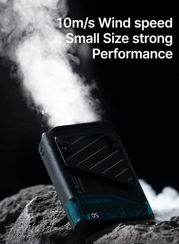 مروحة تبريد صغيرة محمولة | محمولة باليد أو على الخصر | قابلة لإعادة الشحن، عمر بطارية يصل إلى ١٣ ساعة | مناسبة للسفر، والأنشطة الخارجية، والمكتب، والمنزل (أسود) - Image 3