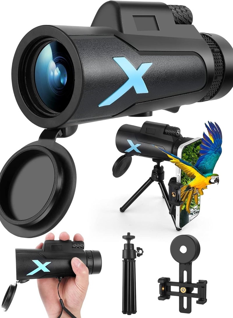 12x50 High-Power Monocular Telescope with Smartphone Tripod and Portable Bag - Perfect for Bird Watching, Hunting, Hiking, and Camping with BAK4 Prism & FMC Lens Technology for Enhanced Vision. - Image 1