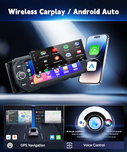 METEESER 2+64G for Dodge Ram 1500/2500/3500 Radio 2002-2006,for Jeep Grand Cherokee 1999-2004,for Jeep Wrangler 2003-2006-Android Wireless CarPlay Android Auto 6.86” IPS Touch Screen Car Radio for Dodge Ram - Image 3