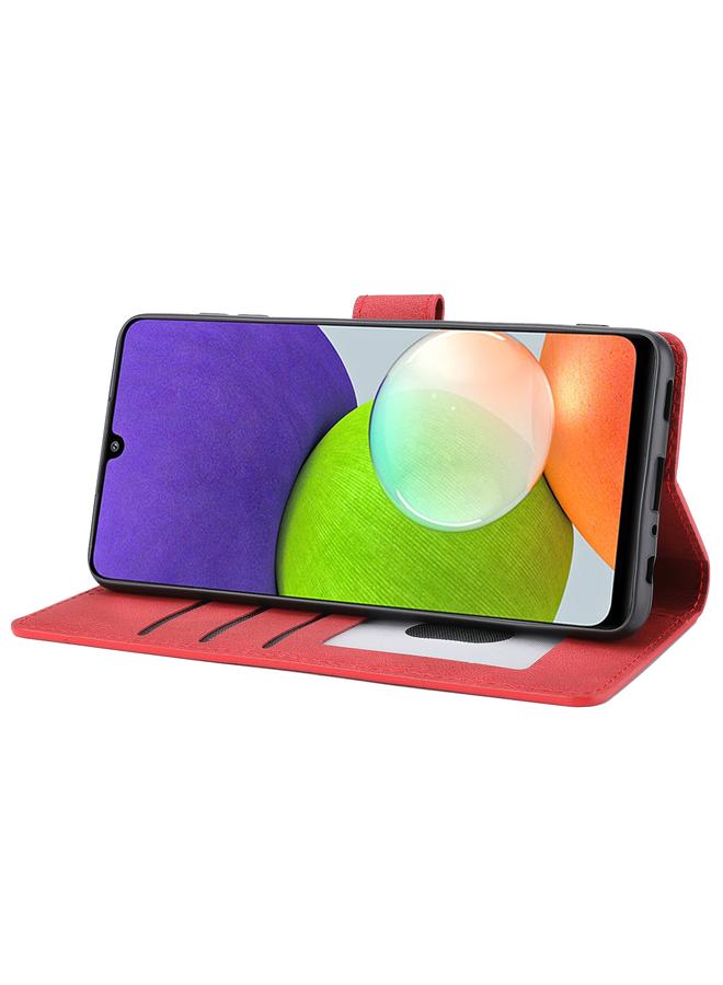 S-TOP Case For Samsung Galaxy A22 4G / M32 4G Fantasy Classic Skin-feel Calfskin Texture Magnetic Buckle Horizontal Flip PU Phone Leather Case with Holder & Card Slot & Wallet - Image 4