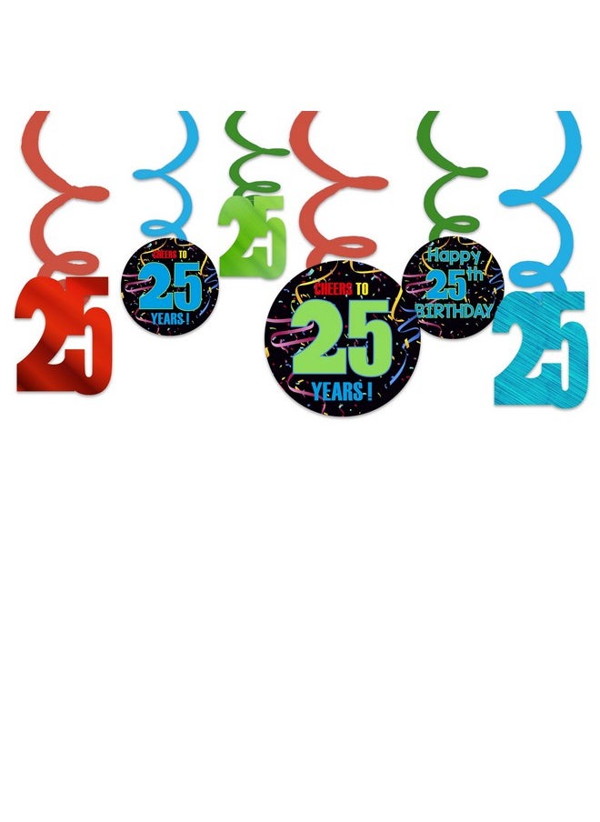 بارتي بروبس زينة عيد الميلاد الخامس والعشرين من Party Propz® Happy Birthday Swirls (متعددة الألوان) لعناصر زينة عيد الميلاد الخامس والعشرين  - Image 2