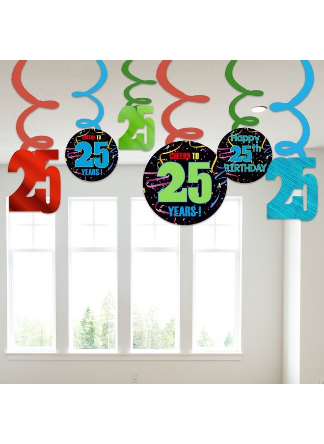 بارتي بروبس زينة عيد الميلاد الخامس والعشرين من Party Propz® Happy Birthday Swirls (متعددة الألوان) لعناصر زينة عيد الميلاد الخامس والعشرين  - Image 1