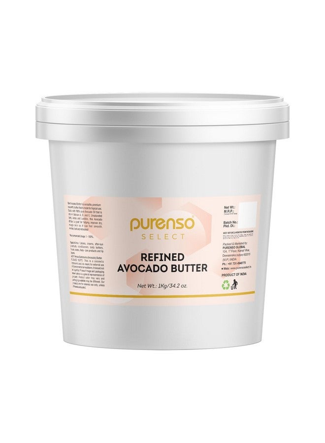 Purenso Select - Refined Avocado Butter, 1Kg I Great for Dry Skin, DIY Lip Balm, Body Butter, Lotion, and Soap - Image 1