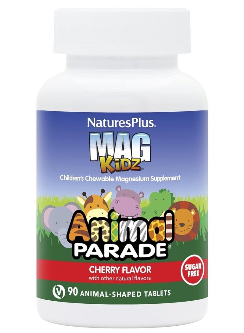 Magkidz Animal Parade Children'S Chewable Magnesium Cherry 90 Animal-Shaped Tablets
