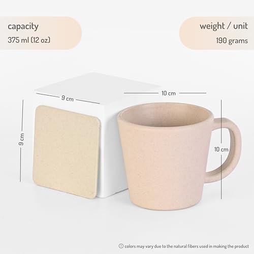 Eha Earth-Friendly Mother's Day & Birthday Gifts | Wedding Gift Set | 2 Coffee Mugs | 375 ml | Made with Rice Husk | Inno-Sand - Image 5