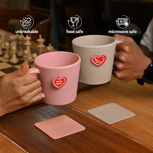 Eha Earth-Friendly Mother's Day & Birthday Gifts | Wedding Gift Set | 2 Coffee Mugs | 375 ml | Made with Rice Husk | Inno-Sand - Image 2