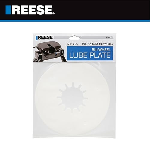 REESE Towpower 83002 لوحة تشحيم العجلة الخامسة، 10 بوصة دائرية، 3/16 بوصة سمك، تقضي على الحاجة للشحم - Image 3
