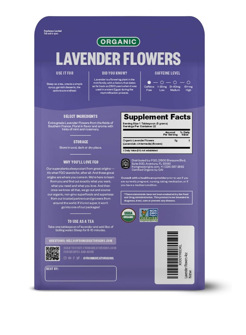 FGO Organic Lavender Flowers (Extra Grade) - 120ml Resealable Bag - Image 2