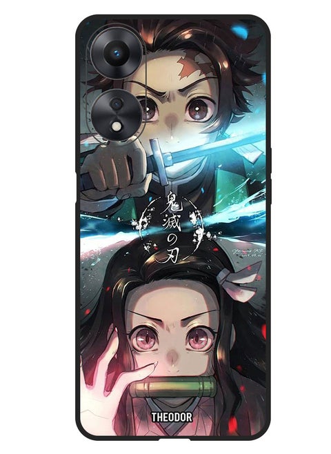 Protective Case Anti Scratch Shock Proof Bumper Cover For Oppo A1 5G Animation Tanjiro And Nezuko From Demon Slayer Anim