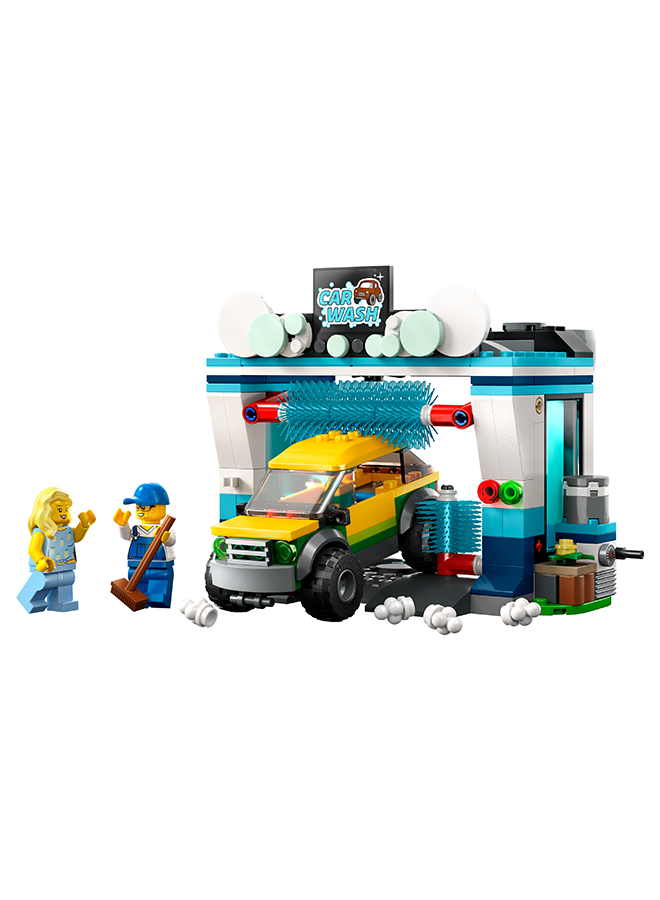 ليغو City Carwash 60362 Building Toy Set; Fun Gift Idea for Kids Aged 6+; Features Spinnable Washer Brushes and Includes an Automobile and 2 Minifigures (243 Pieces)