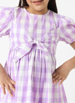Nautinati Nautinati Girls’ Cotton Puff Sleeve Gingham Dress  - Image 4