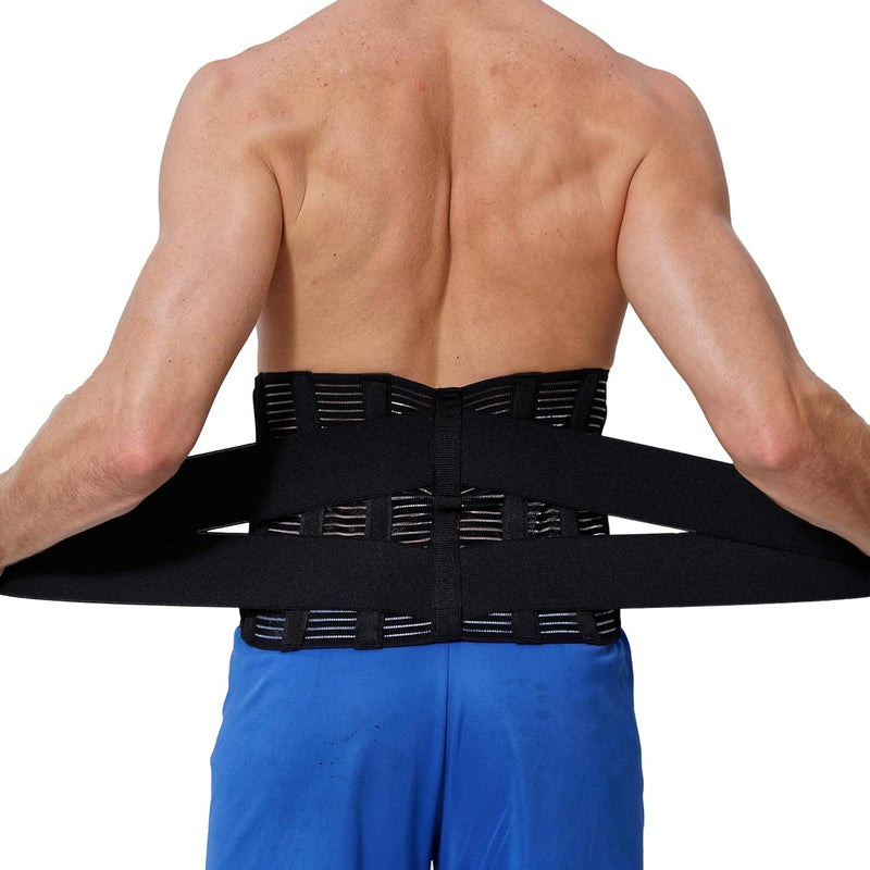 NeoTech Care Adjustable Compression Back Brace Lumbar Support Belt, Black, Size XXL - Image 4