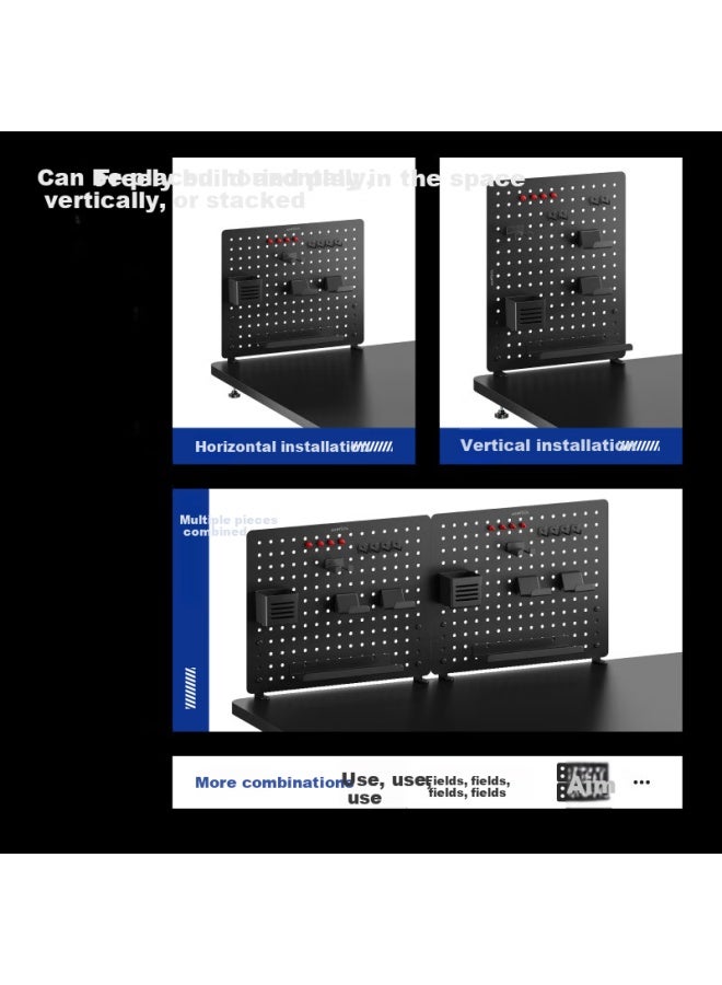 Brateck Pegboard Storage Rack, No Drilling Required, Desktop Clip-on, Can Be Mounted On Wall, For Gaming Room And Office Desk, Creative Hooks And Accessories - Image 3