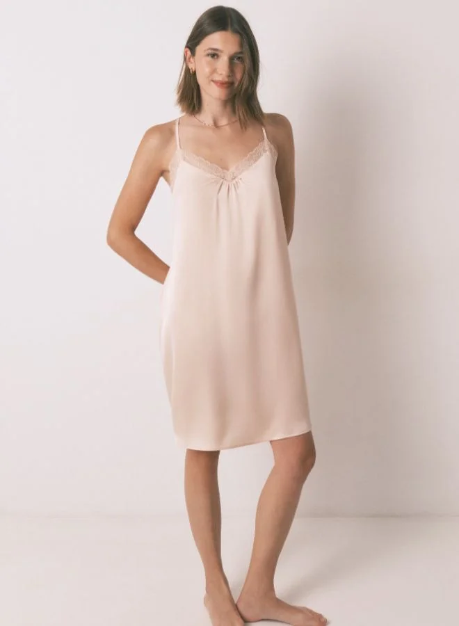 ومن سيكريت قميص نوم برتقالي دانتيل ساتان