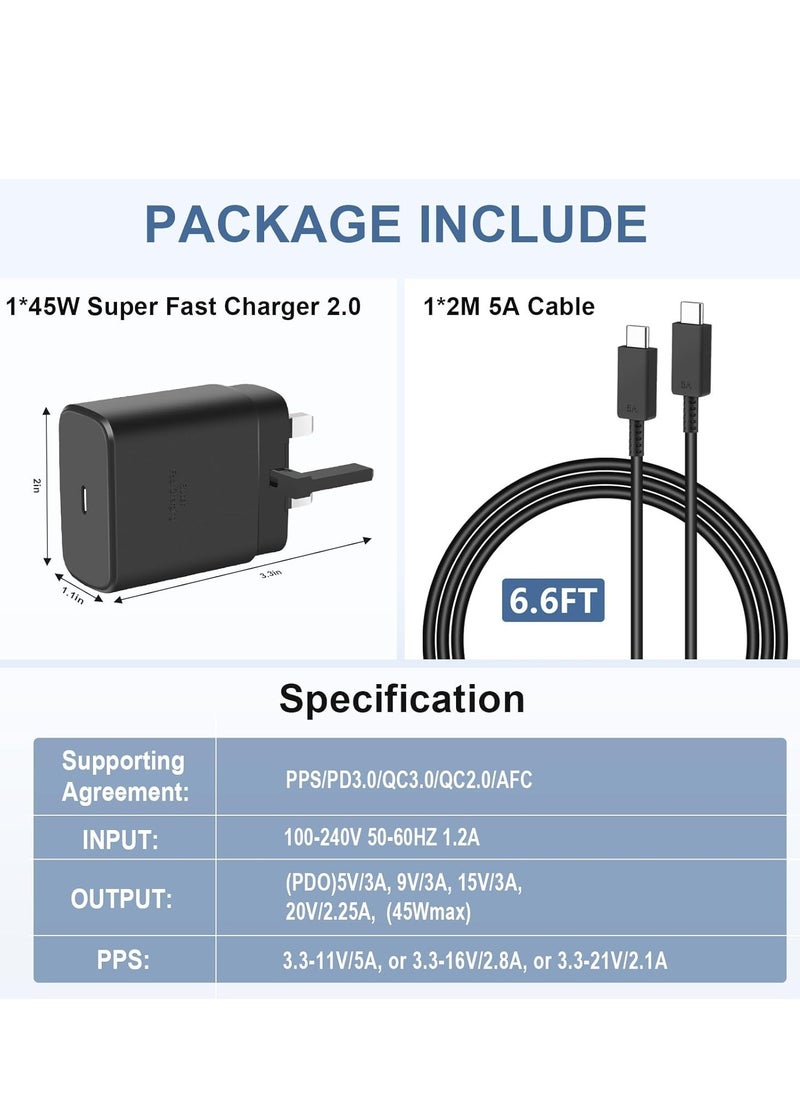 Beauenty - NEW 45W Super Fast USB-C Charger for Samsung Galaxy S24/S23 Series  Google Pixel 9 – Includes 6.6ft 5A Type-C Cable - Image 1