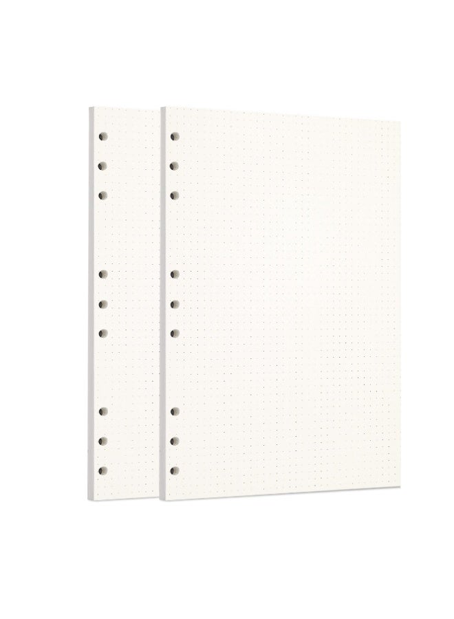 Zelten 2 Pack B5 90 Sheets/180 Pages Dotted Loose Leaf Punched Paper Refills Paper for 9 Hole Binder Personal Organizer Diary Notebook Refillable Planner - Image 1