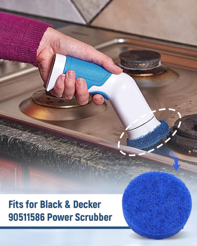 Nahntaipy 6PCS Scrub Pad Fit for Black & Decker PKS160 Power Scrubber, Power Scrubber Scrub Pad Replaces 90511586 Blue - Image 2
