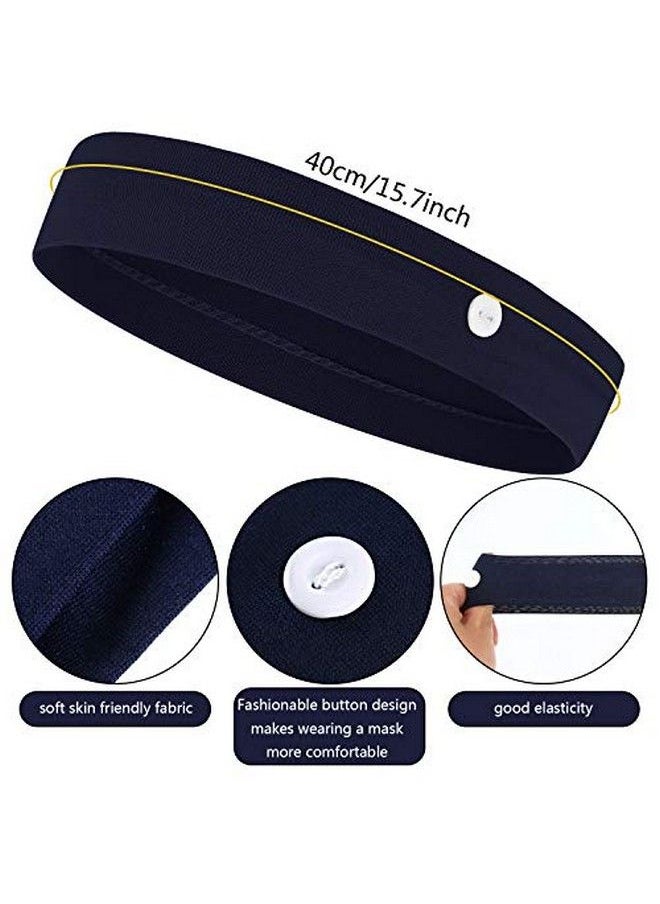 WILLBOND 16 Pieces Elastic Headbands With Button Yoga Sports Headband Sweatband Non Slip Nurse Headbands Multicolored Ear Protection Holder For Men Women Friends (Button Style)  - Image 5
