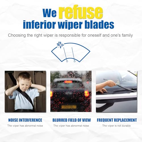 HRSNO 18"+18" Windshield Wipers With 13" Rear Wiper Blade Sets Automotive Replacement for Ford Explorer 1995-2001,Easy For Installation (Pack of 3) - Image 4