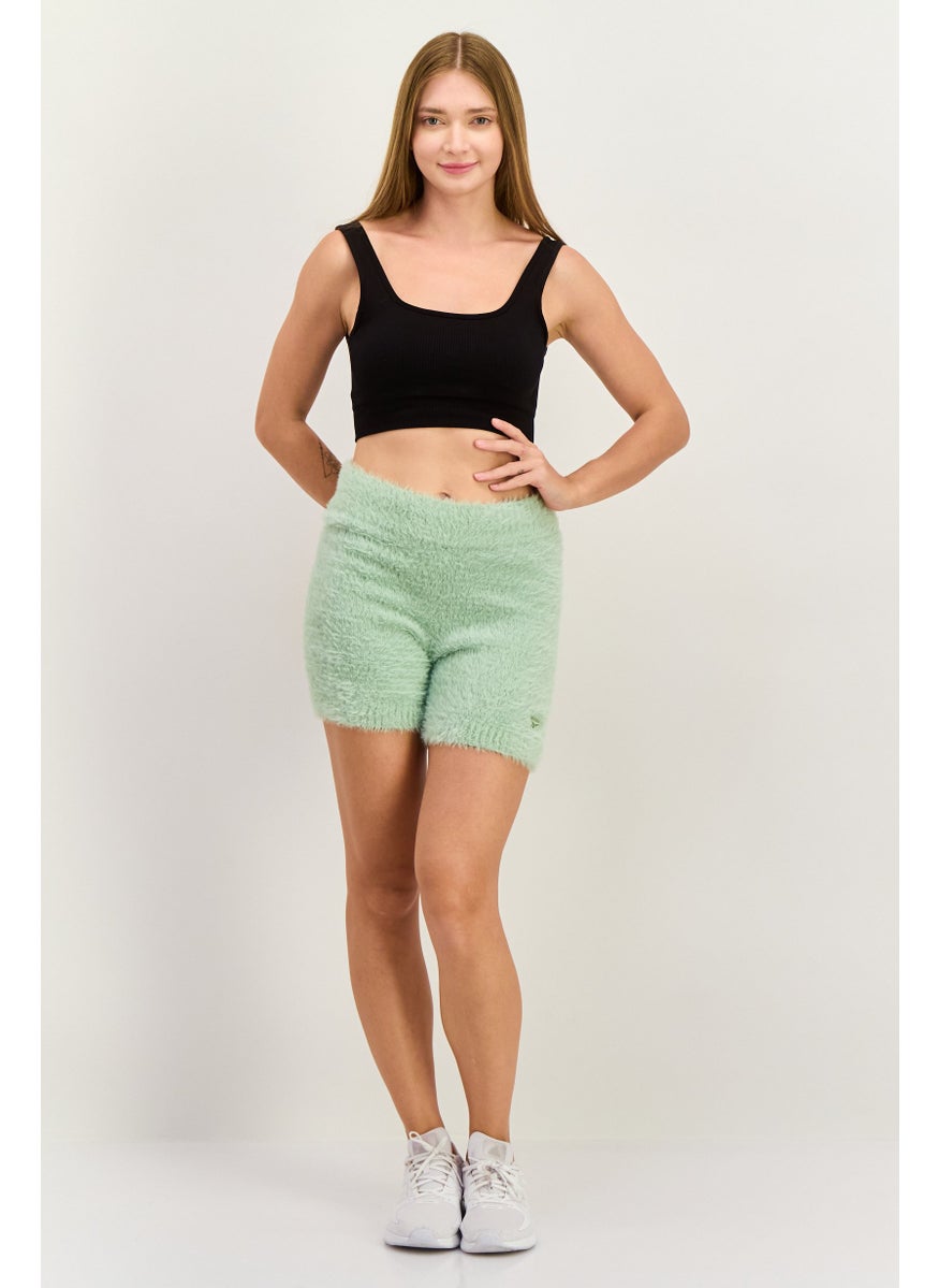 Reebok Women Sportswear Fit Textured Training Shorts, Green  - Image 2