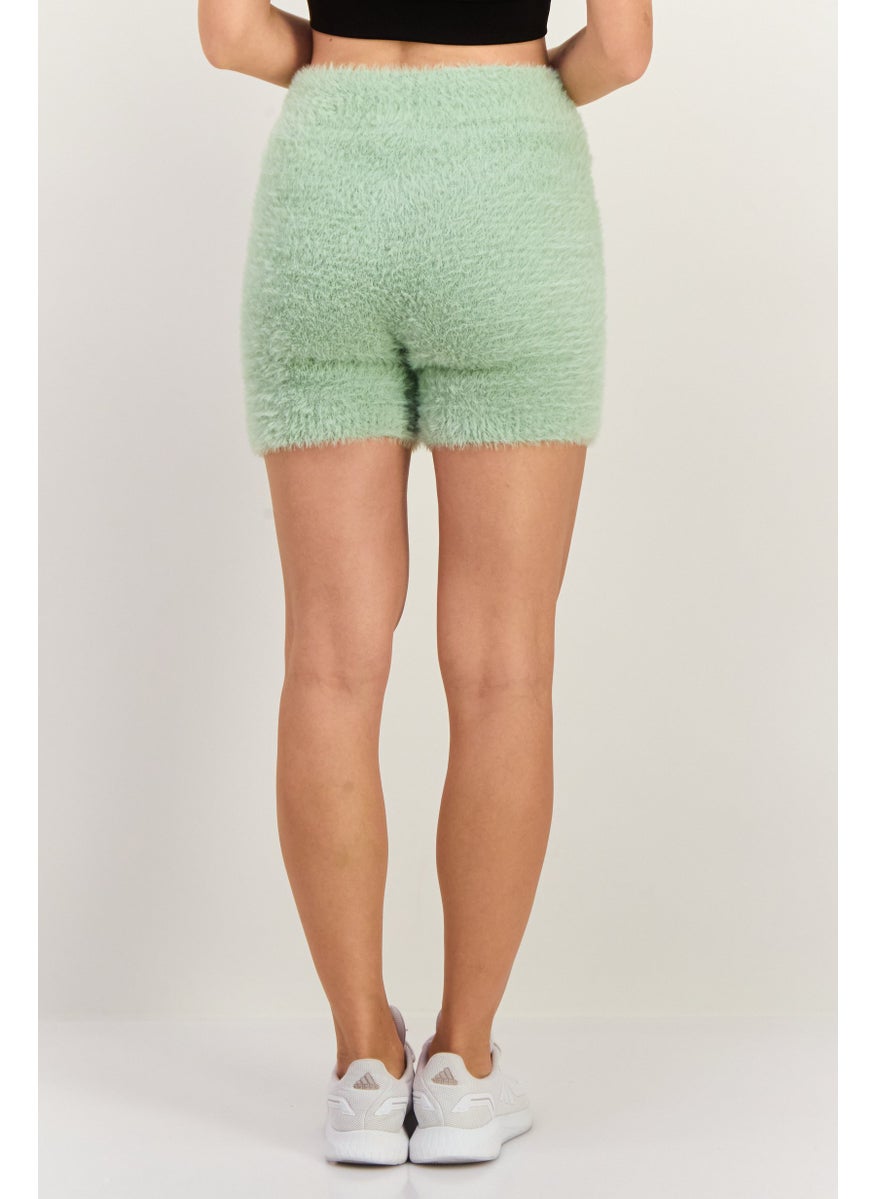 Reebok Women Sportswear Fit Textured Training Shorts, Green  - Image 4