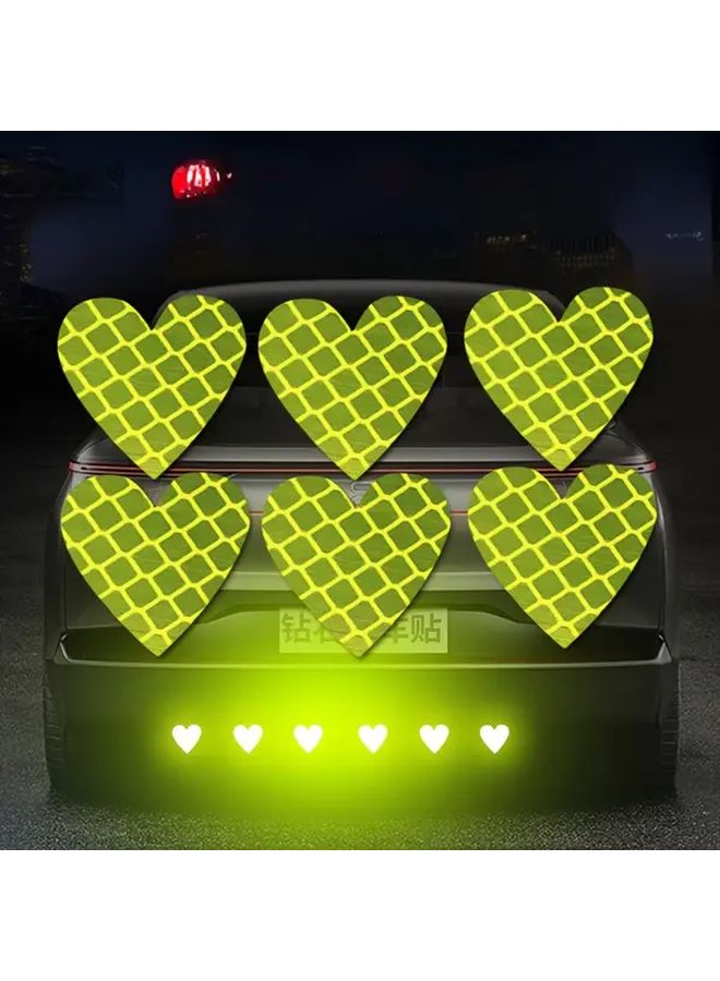 30Pcs Random Colors Heart Shaped Reflective Stickers Matte Finish Self Adhesive Decals For Electric Motorcycles Cars Trucks Creative Night Warning Warning Vinyl - Image 1