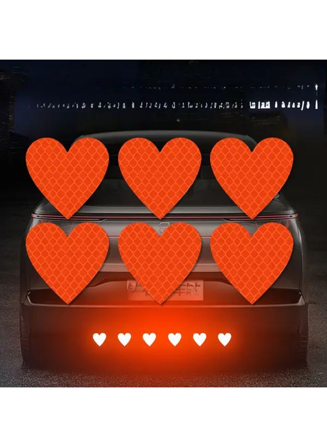 30Pcs Random Colors Heart Shaped Reflective Stickers Matte Finish Self Adhesive Decals For Electric Motorcycles Cars Trucks Creative Night Warning Warning Vinyl - Image 3