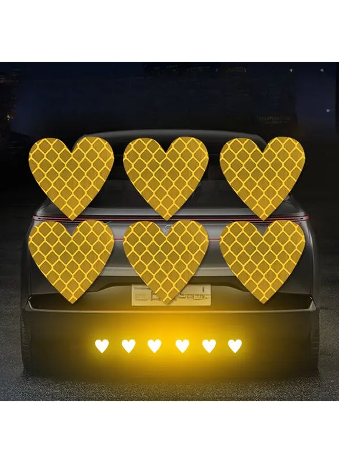 30Pcs Random Colors Heart Shaped Reflective Stickers Matte Finish Self Adhesive Decals For Electric Motorcycles Cars Trucks Creative Night Warning Warning Vinyl - Image 2