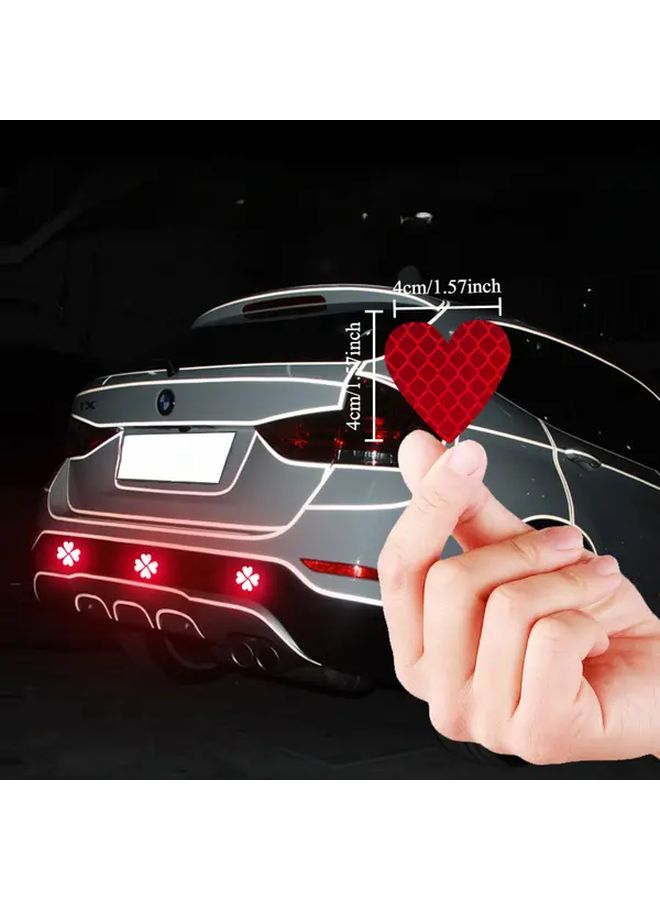 30Pcs Random Colors Heart Shaped Reflective Stickers Matte Finish Self Adhesive Decals For Electric Motorcycles Cars Trucks Creative Night Warning Warning Vinyl - Image 4