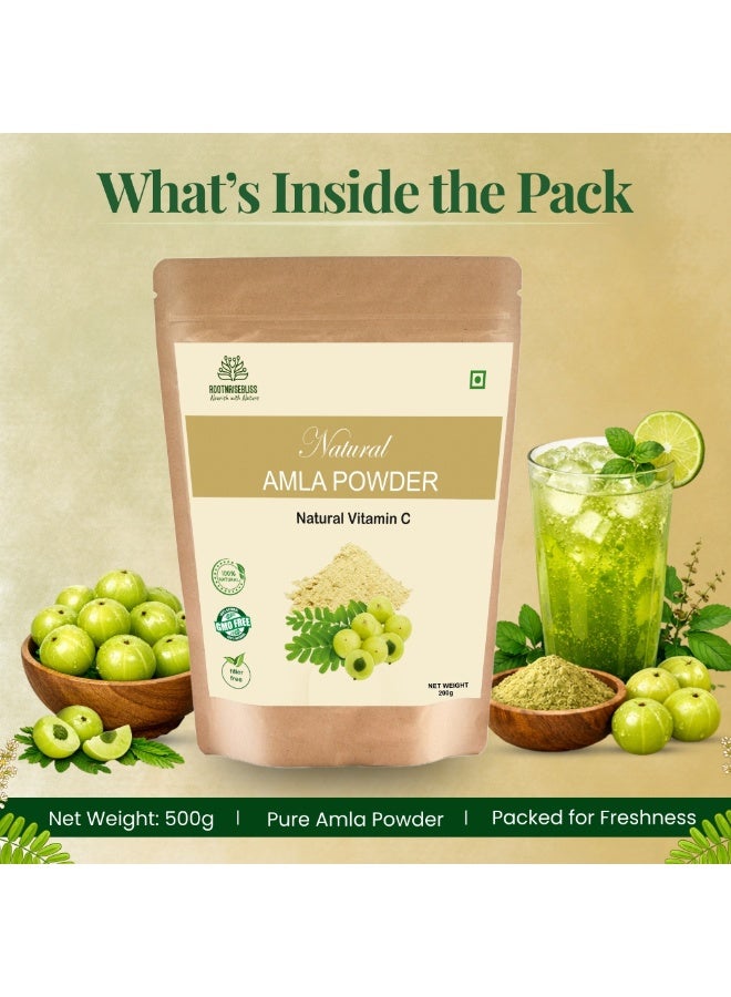 ROOTNRISEBLISS Amla Powder 200g, Indian Gooseberry Powder – Pure & Natural Superfood, Supports Hair Growth, Glowing Skin, Immunity, Digestion & Weight Management, Rich in Vitamin C, No Additives - Image 2
